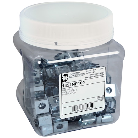 Hammond 10-32 Zinc Plated Clip Nuts, 100-Count 1421NP100